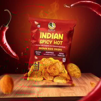 Brown Rice Crisps Indian Spicy Hot - 55gm (Pack of 3)-55 gm