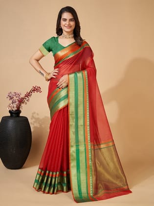 Woven Design Border Zari Kanjeevaram Saree