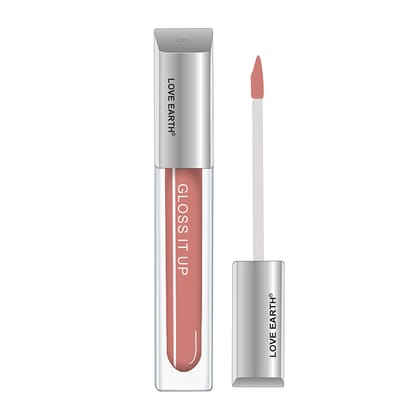 Love Earth Liquid Lip Gloss -Angel Kisses For Soft & Dewy Lips Enriched with Vitamin E & Almond Oil | Lip Color For Glossy Look |Lightweight Non Sticky Lip shiner For Moisturizing Lips (Peach) 3ml