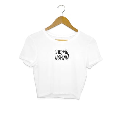 Strong Woman | Crop top For woman From KL Apparels-White / M