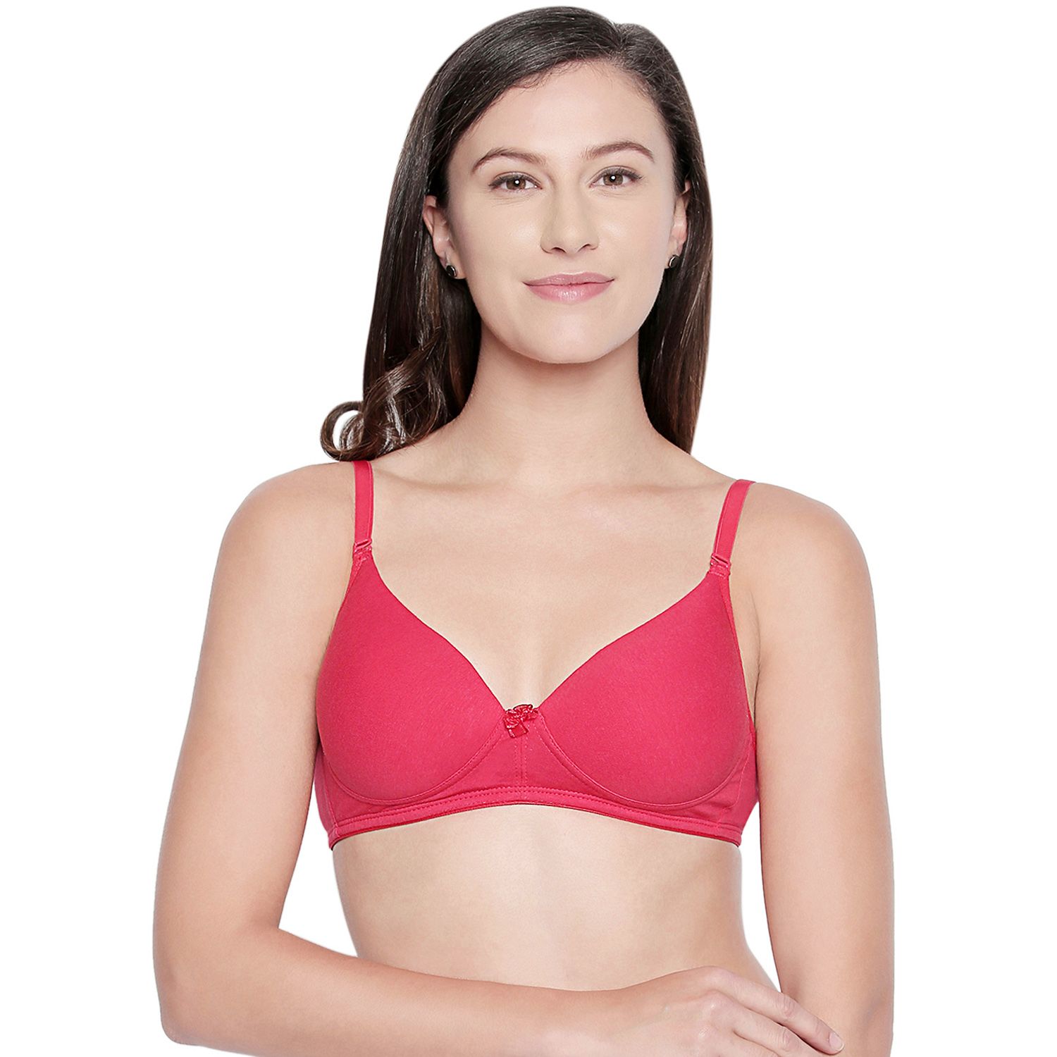 Bodycare Women Cotton Spandex Full Coverage Padded Pushup Bra Bra 6566-RED