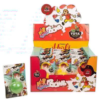 Tota Holi Gulal Ball 60gm | Holi Celebration Gulal Color Bomb Toy-1 Box (12 Bomb)