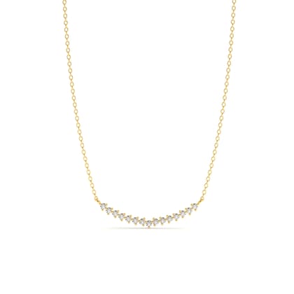 Diamond Arc Necklace-18k Gold Plated
