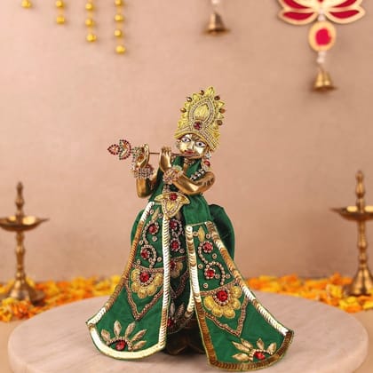 Divya Raas Green Dhoti Patka-With Shringar / 2 inch