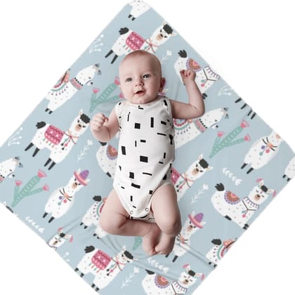 Cartoon Llama Alpaca Baby Swaddle Blankets for Boys Girls,Newborn Receiving Blankets Soft Fuzzy Fleece Throw Blanket Nursery Swaddling Blanket for Infant Crib,Stroller,Travel 35.4X 35.4 Inch  by Ruhi Fashion India