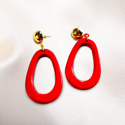 Red Handmade Ceramic Earrings