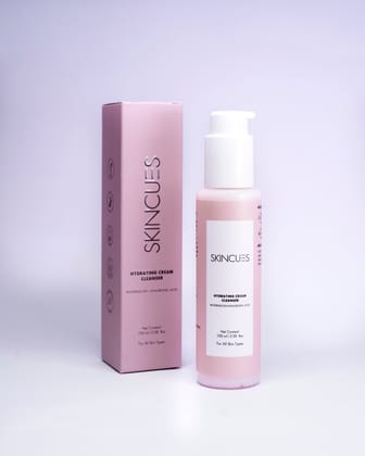 Skincues Hydrating Cream Cleanser For All Skin Types | 100 ML | Enriched with Watermelon extracts & Hyaluronic Acid | Cream to Face Cleanser For Glowing & Refreshing Skin