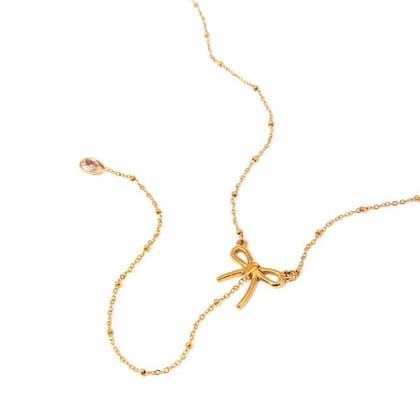 Bow Drop Gold Chain