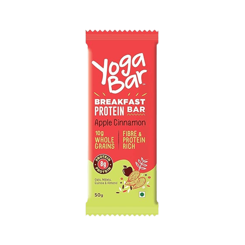 Yogabar Apple Cinnamon Breakfast Protein Bar With Oats, Millets, Quinoa & Almond
