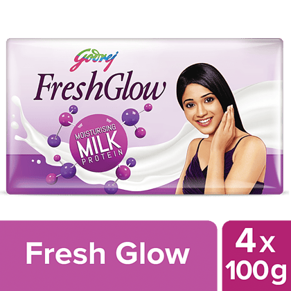 Godrej Fair Glow Fairness + Proteins Bathing Soap, India's No.1 Fairness Soap, 100 G Pack Of 4(Savers Retail)