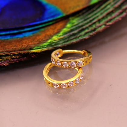 Amazing cz stone jadau 18kt solid gold handmade gorgeous earrings hoops jewelry belly dance tribal bali jewelry from India ho30