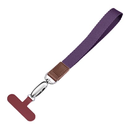 Mobile Phone Polyester Wrist Strap for Cell Phone Anti-Lost Strap with Metal Buckle, PC Tether Tab-Dark Purple