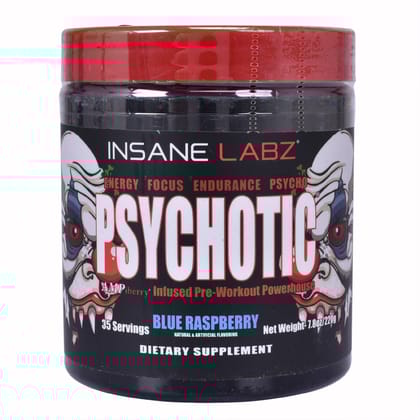 Insane Labs Psychotic Pre-workout | 35 Servings-Blue Raspberry / 35 servings