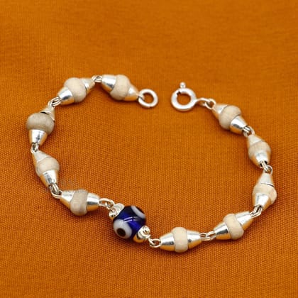 925 sterling silver handmade baby Tulsi bracelet with evil eye beads bracelet, amazing stylish unisex bracelet  nsbr473-5 inches