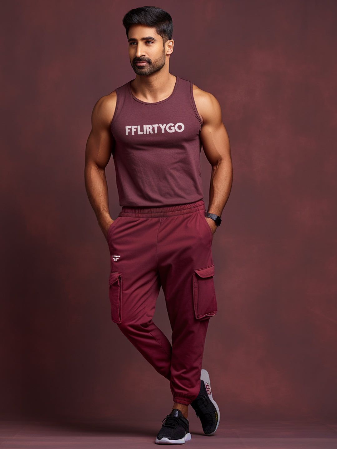 Maroon Joggers w/ Box Pockets-XXL