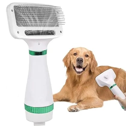Pet Hair Dryer | 2 in 1 Pet Grooming Hair Dryer Blower Small and Medium Dogs Cats Slicker Brush Low Noise Portable Grooming Home Dog Hair Dryer | Dog Pet Grooming Blowing
