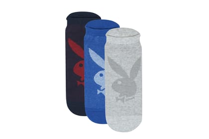 BALENZIA Men's Playboy Low-Cut Socks | 3-Pack | Free Size-Stretchable from 19 cm to 30 cm / 3N