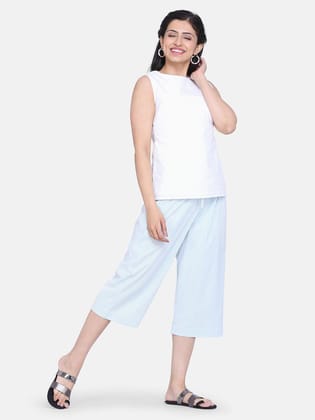 Cotton Culottes - Sky Blue-6XL