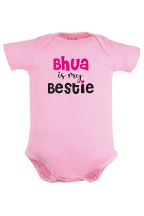 Bhua Is My Bestie Baby Romper | Onesies-Baby Romper / 0-3 Months / Pink