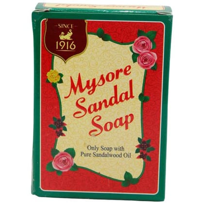 Mysore Sandal Pure Sandalwood Oil Soap, Keeps Skin Glowing, Soft, Blemish-Free, 75 g Carton