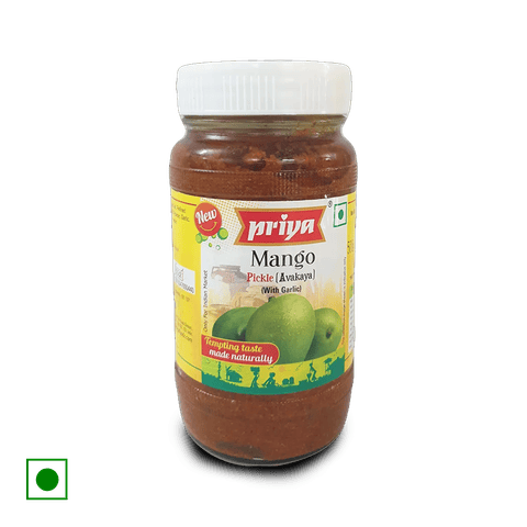 Priya Mango Pickle With Garlic, 500 gm Bottle