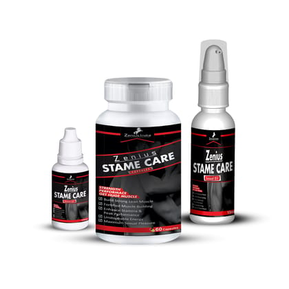 Zenius Stame Care Kit for Proper Men Sexual Solution Kit | Sexual Capsule & Oil for Men Long Time