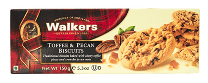 Walkers Toffee And Pecan Cookies, 150 gm