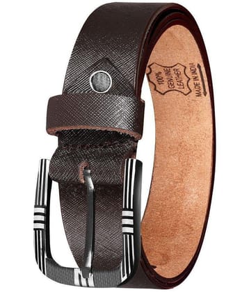 Jaxer - Brown Leather Mens Formal Belt ( Pack of 1 ) - None