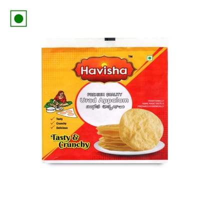 Havisha Urad Appalam - Crispy, Crunchy, Thin, Rich Flavour, 200 gm Pack