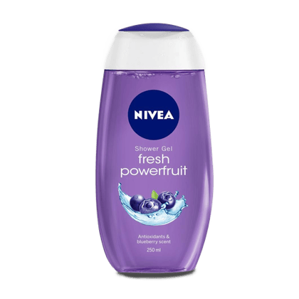 Nivea Fresh Powerfruit Shower Gel and Body Wash, 250 ml Bottle