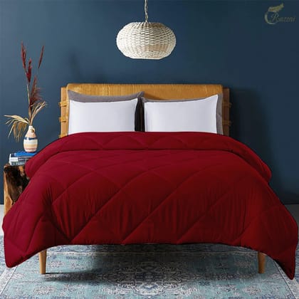 Razzai - 150 GSM Soft AC Comforter Hotel Quality-Down Alternative Comforter - All Season |AC Comforter/Blanket/Quilt/Rajai|Teal-Single / Burgundy