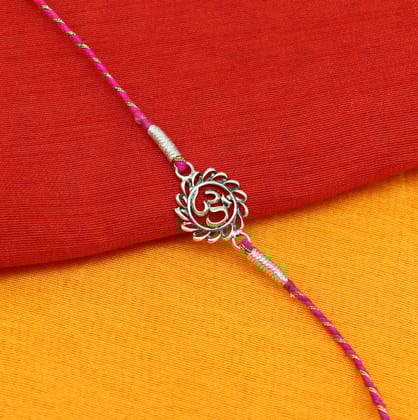 925 sterling silver handmade AUM / OM design Rakhi Bracelet, amazing stylish gift for Rakshabandhan rk36
