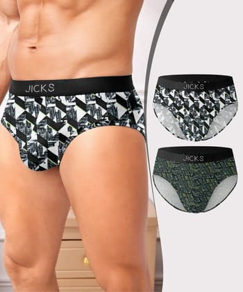 Jicks Men's Ultra-Comfort Nylon Underwear with Stretch & Anti-Bacterial Protection - Pack of 2-L