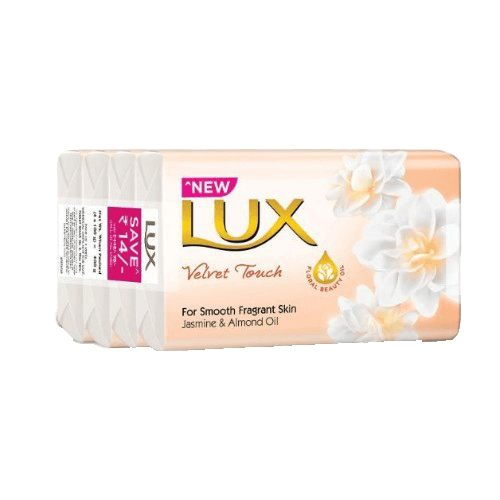Lux Bathing Soap Velvet Touch Jasmine And Almond Oil 4 x 100g