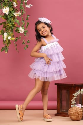 Purple Layered Dress-1-2 years