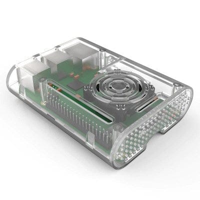 Raspberry Pi 4 Transparent Compact ABS Case with Cooling FAN Slot