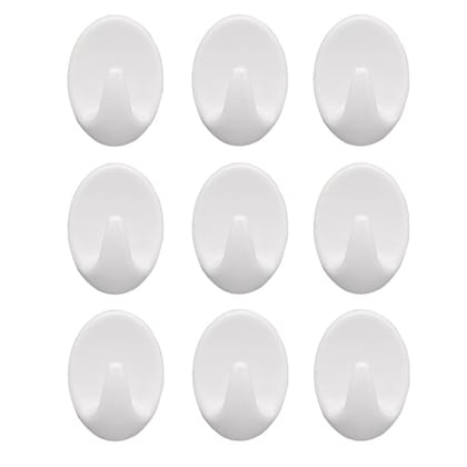 1544 Self Adhesive Plastic Wall Hook Set For Home Kitchen And Other Places (Pack Of 9)