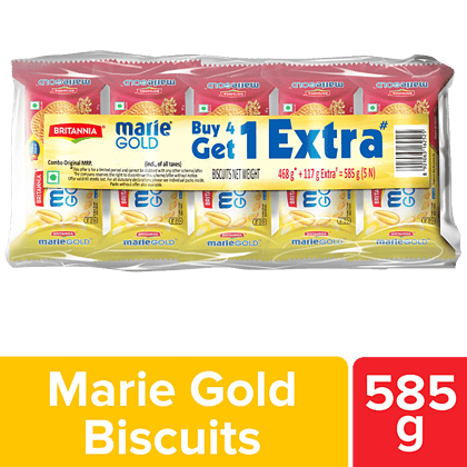 Britannia Marie Gold Biscuits, 585 g (Buy 4 Get 1 Free)