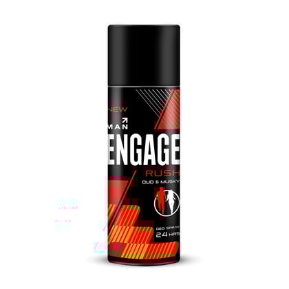 Engage Rush Deodorant For Men, Fruity and Sweet , Skin Friendly, 220 ml Deo Body Spray