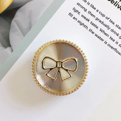 Circle Charm Pop Socket-White Bow