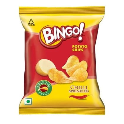 Bingo Flat Cut Spicy Potato Chips - Original Style Chilli Sprinkled,  52 gm
