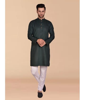 PRINTCULTR Black Cotton Regular Fit Mens Kurta Pyjama Set ( Pack of 1 ) - None
