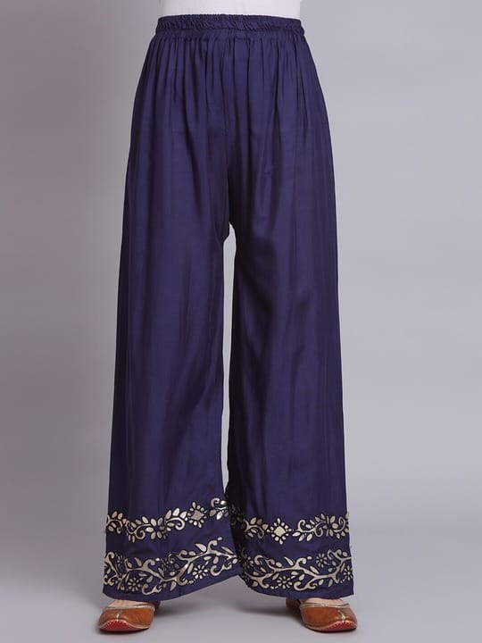Women Ethnic Motifs Hem Design Palazzos