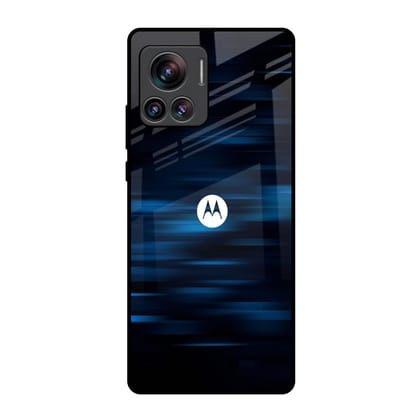Blue Rough Abstract Glass Case for Motorola Edge 30 Ultra
