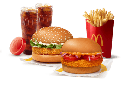 McVeggie Burger + McAloo Tikki Burger + Fries (L) + 2 Coke