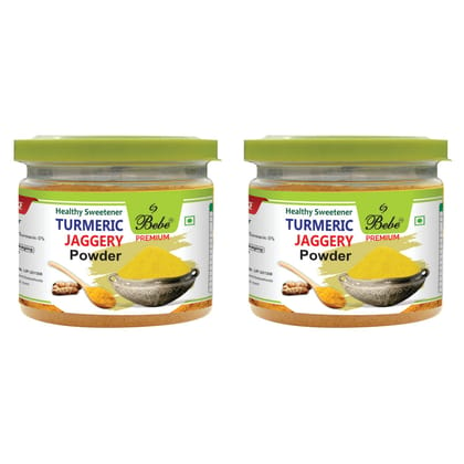 Bebe Turmeric Jaggery Powder Best Fresh & Natural Healthy Whole Organic 400g (200g X 2 Pcs)-200g / Yellowish brown / Turmeric Jaggery