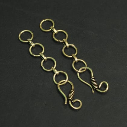 2.5 Inch AAA Quality German Silver Extender Chain With Hooks Golden-5 Pcs [ Rs 15 / Piece ] / 2.5 Inch