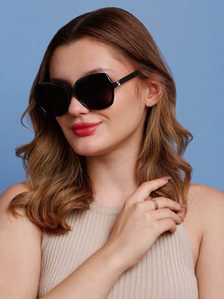 SUNNIES Large Full Frame Plastic Oversized Solid Polarized Women Sunglasses-SNS-11694-C025