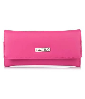 Fostelo Pink Faux Leather Box Clutch - Pink
