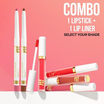 LIT Velvet Matte Liquid Lipstick + Define It Lip Liner Exclusive Combo